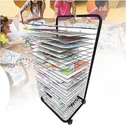 15Layers Mobile Art Drying Rack, Drying Easel Art Studio, Educational Product Drying Rack, Space-Saving Shelf Poster Storage Stand (Size : 15 Layers)