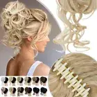 Tousled Messy Curly Hair Bun Chignon Claw Clip in Ponytail Scrunchie Extension