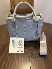 NEW Valentino Orlandi V-2012 Light Grey Quilted Handbag