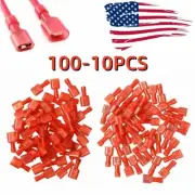 100PCS Nylon Female Male Wire Connectors Terminal Spade Crimp 22-16AWG Insulated