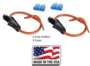 (2) 12 GAUGE ATC FUSE HOLDER IN-LINE WITH (2) 15 AMP FUSE Made in USA