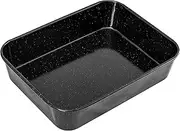 Bakemaster Professional Vitreous Enamel Non-Stick Roasting Pan, Black, 35 x 25 x 6cm