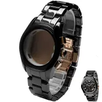 在飛比找Yahoo!奇摩拍賣優惠-黑色陶瓷錶殼適配代用阿瑪尼AR1400 1452 1401 