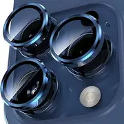 Smasener for Camera Lens Protector for iPhone 15 Pro 6.1in iPhone 15 Pro Max 6.7in,9H tempered glass metal individual ring Camera Cover for iPhone 15 Pro 6.1in iPhone 15 Pro Max 6.7in[Blue Titanium]
