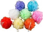 BELLIFFY Bath Ball Shower Ball Set 16pcs Solid Mesh Net Soft Body Scrubber Lanyard Design