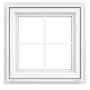 Jeld-Wen Awning Windows 23.5"Hx23.5"W Integrated Nail Fin Colonial Vinyl White