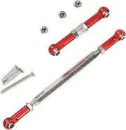 Justivana Metal Adjustable Steering Linkage Servo Link Pull Rod Turnbuckle for MN D90 D99 MN-90-45 1/12 RC Car Crawler,Red