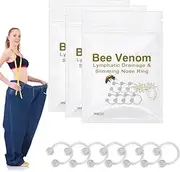 21Pcs Bee Venom Lymphatic Drainage & Slimming Nose Ring,Slimming & Detoxifying Essential Oil Ring,Non Piercing Acupressure Slimming Nose Rings