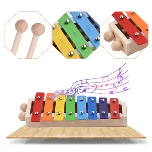 8 鍵緊湊型木琴鍾琴帶木槌打擊樂器玩具兒童禮物