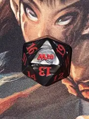 M20 Core Set 2020 Die D20 Dice Spindown x1 Oversized Grey Black Mtg