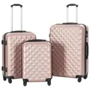 Hardcase Trolley Set 3 Pcs Rose Gold Abs fabric,gold Luggage Sets