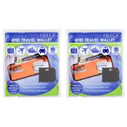2x Tosca RFID Wave Blocking Safety Protection Travel Security Money/Card Wallet