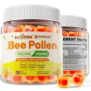 Nextdia Bee Pollen Organic 1000mg w/Propolis Royal Jelly Sugar Free Bee Polle...