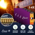 1-4X 6 Strings Elixir Acoustic Guitar Strings Phosphor Bronze LIGHT 12-53 16052
