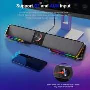 Bluetooth Wireless aux 3.5 surround RGB speakers column sound for computer PC
