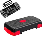 Aerobic Stepper Adjustable Height, Workout Stepper with 3 Risers, Compact Aerobic Exercise, Fitness Riser, for Home Gym, Training Increase Overall 17.72 Inches