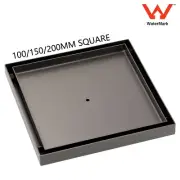 100mm-200mm Gunmetal Grey Square Tile Insert Floor Drain Bath Waste Shower Grate