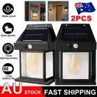 2x Solar Powered Wall Lantern Outdoor Motion Sensor Lights Garden Security Lamp