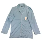 Club Room Men's Soft Piped Pajama Top Cotton-Modal Light Blue, S