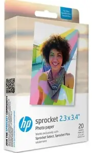 HP Sprocket 2.3 x 3.4 Zink Sticky Back Photo Paper (20 sheets)