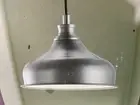 Allen + Roth Gray White Farmhouse Dome LED Plug-In Hanging Pendant Light New