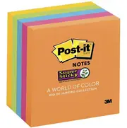 3M Post-It Super Sticky Notes Cube 76 mm x 76 mm Rio De Janeiro Multi-Coloured