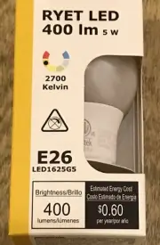 Set Of 2 IKEA LIght Bulbs LED E26 400 Lumen Globe Opal White RYET