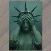 FLATCARD Statue of Liberty Expresses Headache Disgust Cry America USA