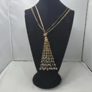 Ali Khan bronze tone necklace with crystal drops