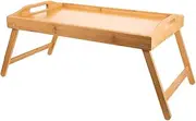 Toddmomy Wood Bed Tray Table Folding Legs Handles Laptop Desk Rack Space-Saving Bedside Table Multi-Purpose Dorm Desk