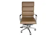 SK Designer Living | Eames Inspired High Back Soft Pad Executive Desk / Office Chair | Brown