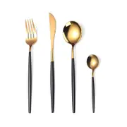 1Set Mirror Gold Fork Spoon Knive Tableware Steel Cutlery Set Stainless Steel Silverware Set Gold Chopstick Spoons Knifes Forks Sets
