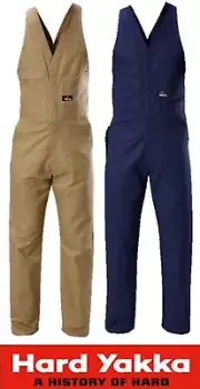 HARD YAKKA TRADESMAN 100% COTTON DRILL ACTION BACK OVERALLS / COVERALLS-Y01555