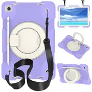 MCC Kids Shockproof Strap Samsung Galaxy Tab A9+ Plus 11" X210 Case Cover Ring [Light Purple]