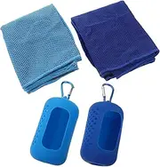 GANAZONO Pack Sports Towel Set Quick Drying Towel for Workout Gym Shower Travel Silicone Case