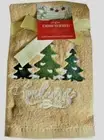 Christmas Tree Believe Fingertip Towels Embroidered Bathroom Set of 2 Beige