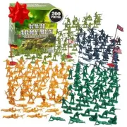 World War II Army Men Toy Action Figure Playset- 200pc Including Soldiers &