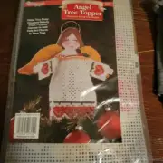 Vintage Needlecraft Plastic Canvas Angel Tree Topper