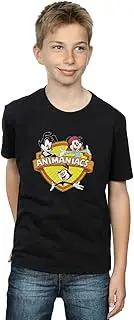 [Absolute Cult] Animaniacs Boys Logo Crest T-Shirt Black 9-11 Years