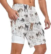 [ZZXXB] Jack Russell Terrier Athletic Shorts for Men with Pockets 2 in 1 Quick Dry Running Shorts S-3XL
