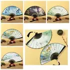 With Tassel Folding Fan Folding Dance Hand Held Silk Fan Female