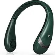 [OLV] Neck Fan 5000mAh Rechargeable Battery Portable Fan 360° Bladeless Cooling 3 Speeds Powerful Airflow Personal Foldable Neck Fan Gifts for Men Women Home Office,Travel,Sports,Golf,Camping - Green