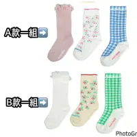 在飛比找蝦皮購物優惠-🛒JJ代購韓國童裝/2️⃣款/春新品 花花蕾絲格紋中筒襪 童