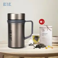 在飛比找森森購物網優惠-【IKUK 艾可】陶瓷內膽手把保溫杯500ml贈桂花烏龍茶包