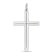 JewelryAffairs Sterling Silver Cross Pendant, 20 x 35 mm White