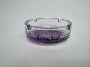 VTG OOP Ashtray Daytona Beach Purple W/ Palm Trees Glass