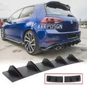 For VW Golf MK5 MK6 MK7 Matte Black Rear Bumper Diffuser Splitter Spoiler 10 Fin (for: Volkswagen)