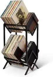 Modern Vinyl Record Holder - Vinyl Record Storage Rack 2 Tier - Matte Tools ...