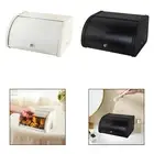 Bread Box Roll Top Retro Snack Container for Pantry Kitchen Counter Bakery