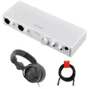 Arturia MiniFuse 4 Portable USB Audio Interface (White) w/ Headphone & Cable